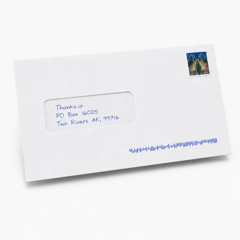 Thanks.io windowed envelope