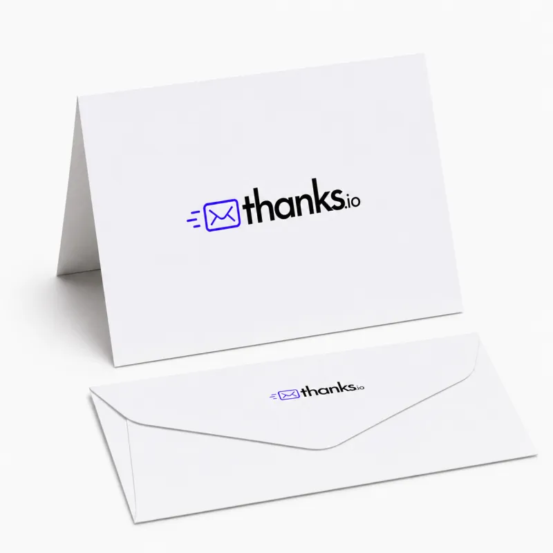Thanks.io branded notecard with envelope
